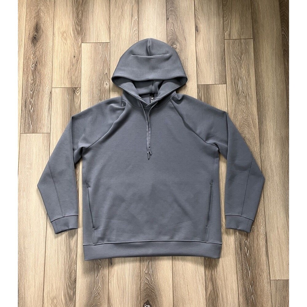 Lululemon Hoodie Sweatshirt Mens Sz M Gray Smooth Spacer Pullover Performance